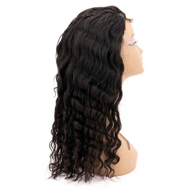 Beach Wave 4x4 Transparent Lace 100% Human Hair Closure Wig