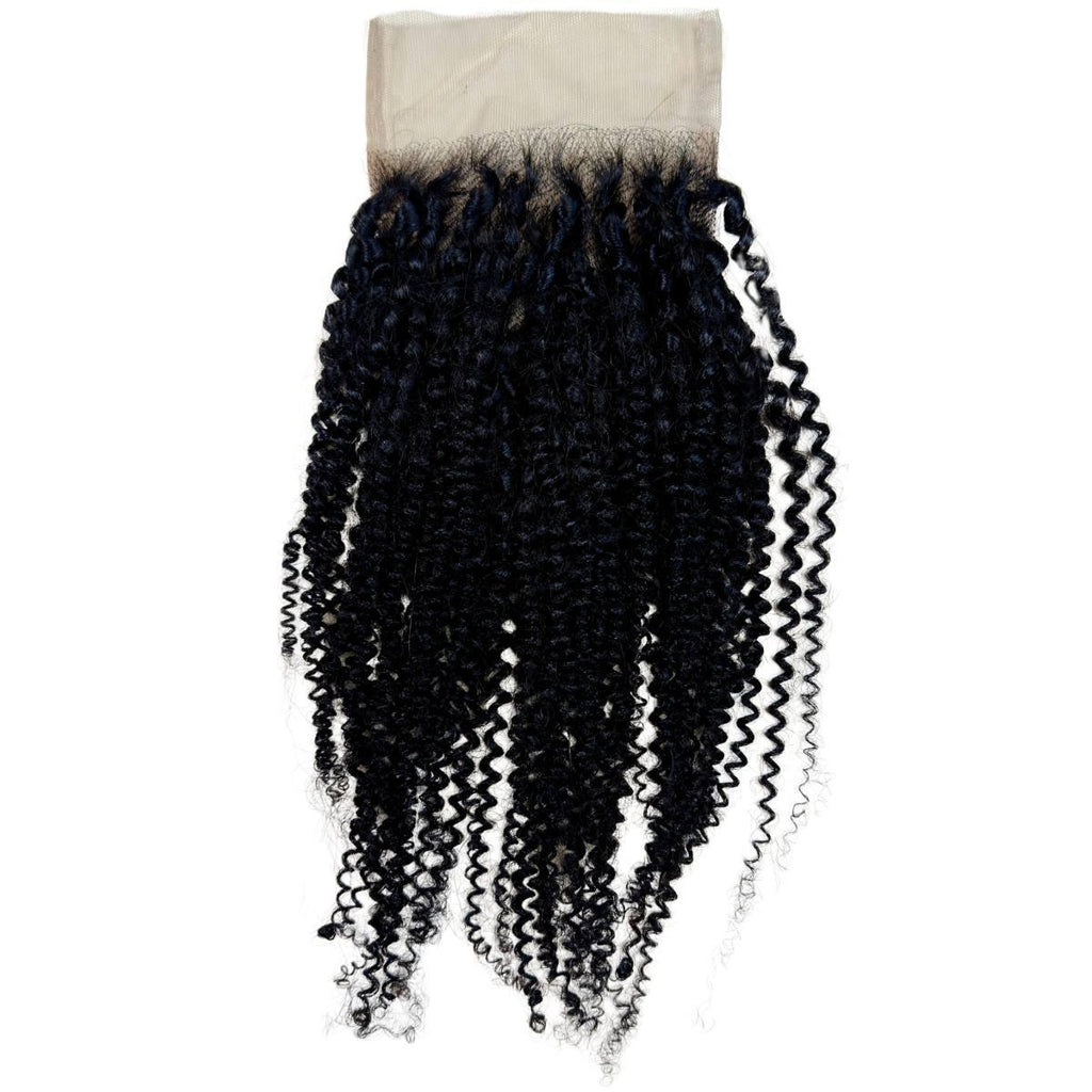 Afro Kinky Curly 4x4 Transparent Lace Human Hair Closure