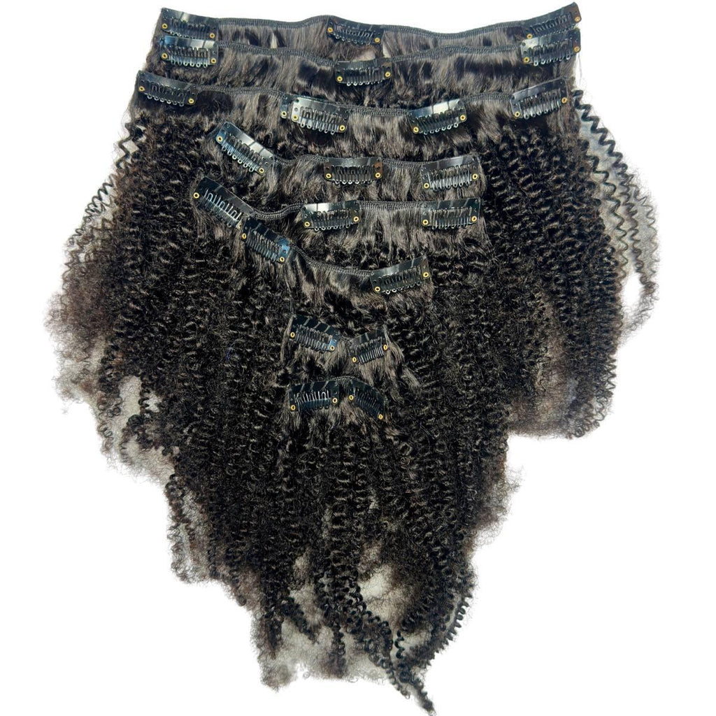 Afro Kinky Curly Clip-In 100% Human Hair Extensions