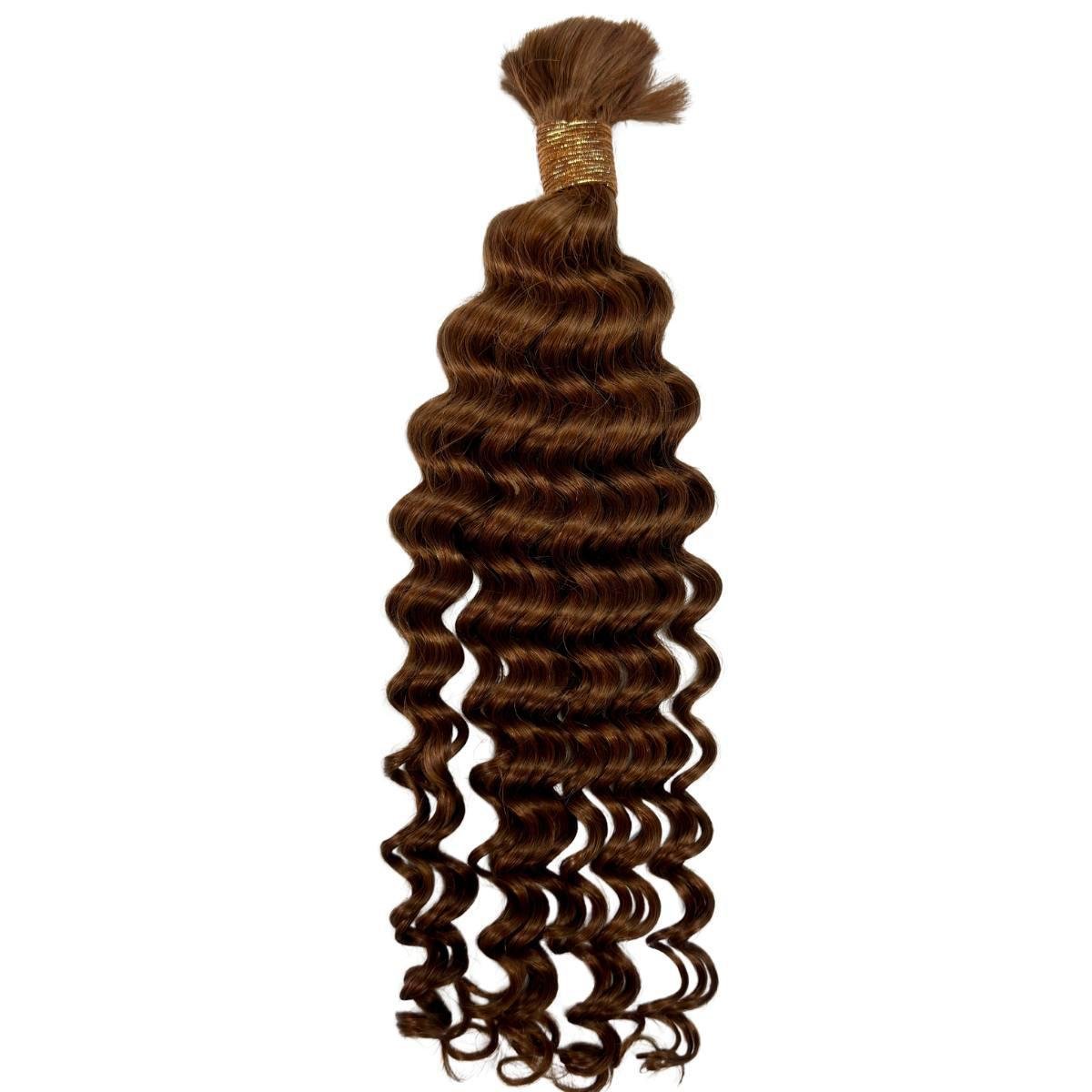 Auburn Deep Wave Bulk 100% Human Braiding Hair