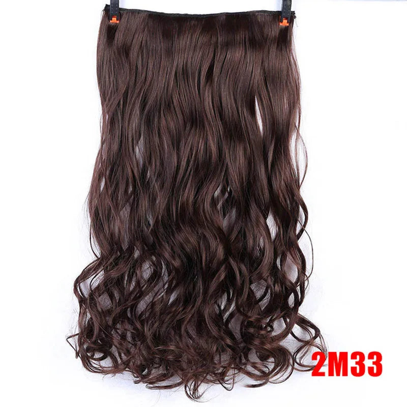 AOSI 40cm 50cm 60cm 80cm 100cm Long Wavy Hairstyles Synthetic 5 Clip In Hair Extension Heat Resistant Hairpieces Brown Black