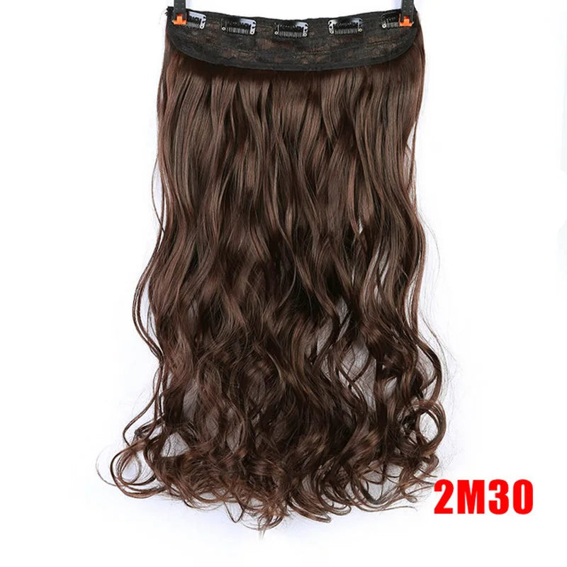 AOSI 40cm 50cm 60cm 80cm 100cm Long Wavy Hairstyles Synthetic 5 Clip In Hair Extension Heat Resistant Hairpieces Brown Black